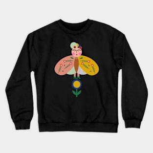 Cute Frida kahlo butterfly colorful summer flowers viva la vida Crewneck Sweatshirt